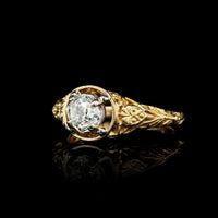 Vintage Jabel 18K Two-tone Gold Estate Diamond Solitaire Engagement Ring, 14k yellow and white gold, Long's Jewelers