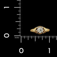 Vintage Jabel 18K Two-tone Gold Estate Diamond Solitaire Engagement Ring, 14k yellow and white gold, Long's Jewelers