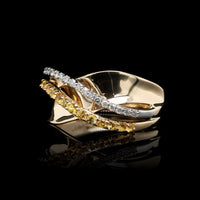 14K Yellow Gold Estate Citrine and Diamond Ring