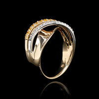 14K Yellow Gold Estate Citrine and Diamond Ring