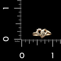 14K Yellow Gold Estate Diamond Heart Ring
