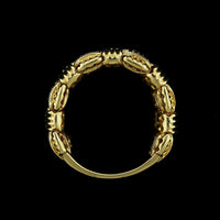 Roberto Coin 18K Yellow Gold Estate Appassionata Three Row Ring