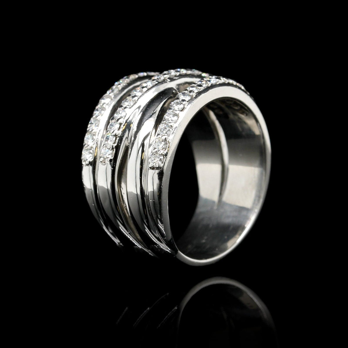 Platinum Estate Diamond Crossover Ring