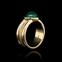 18K Yellow Gold Estate Emerald Ring