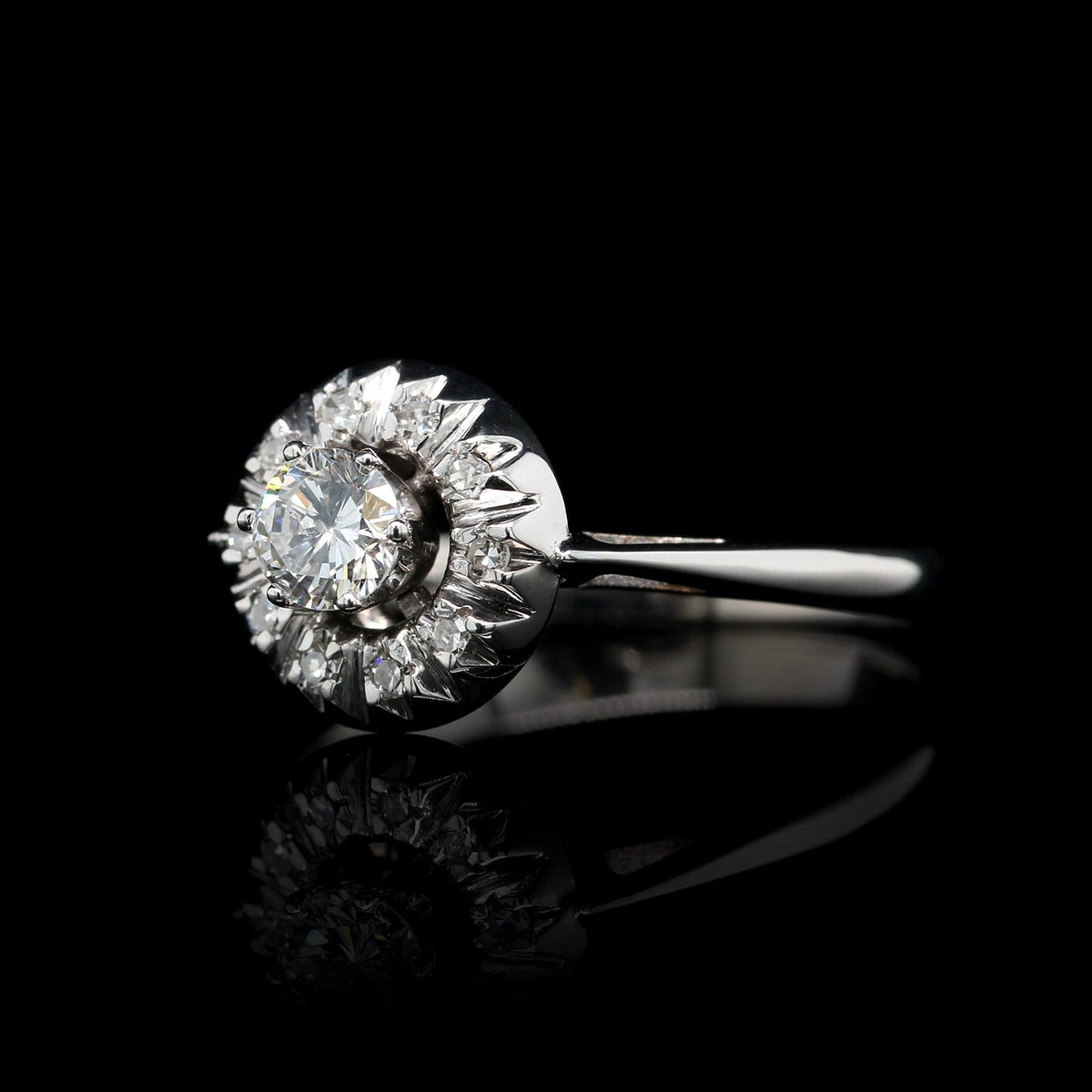 14K White Gold Estate Diamond Ring