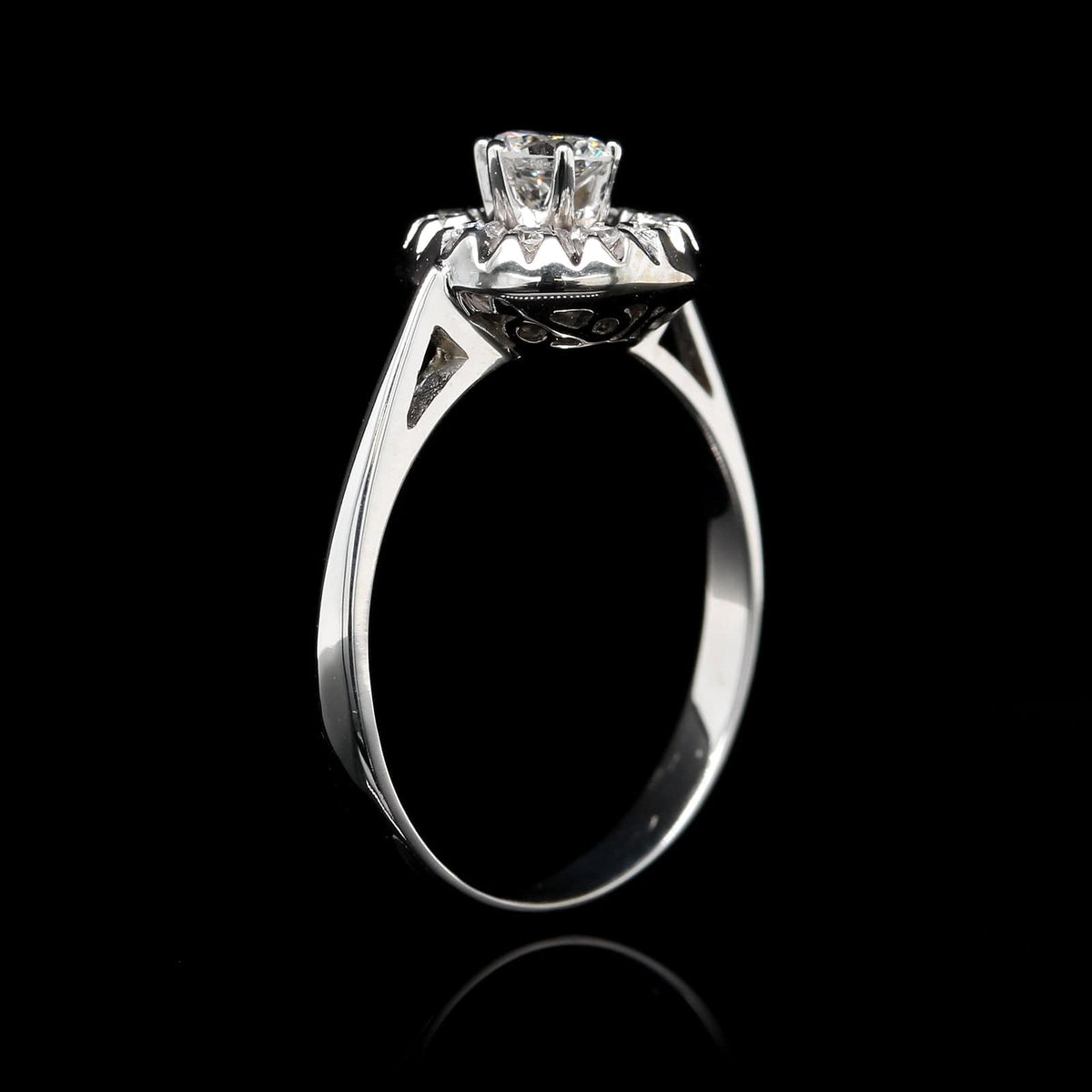 14K White Gold Estate Diamond Ring