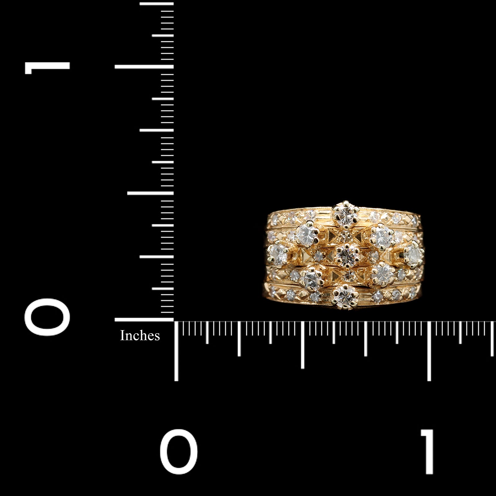 14K Yellow Gold Estate Diamond Stack Ring