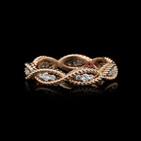 Roberto Coin 18K Rose Gold Estate Diamond Barocco Ring
