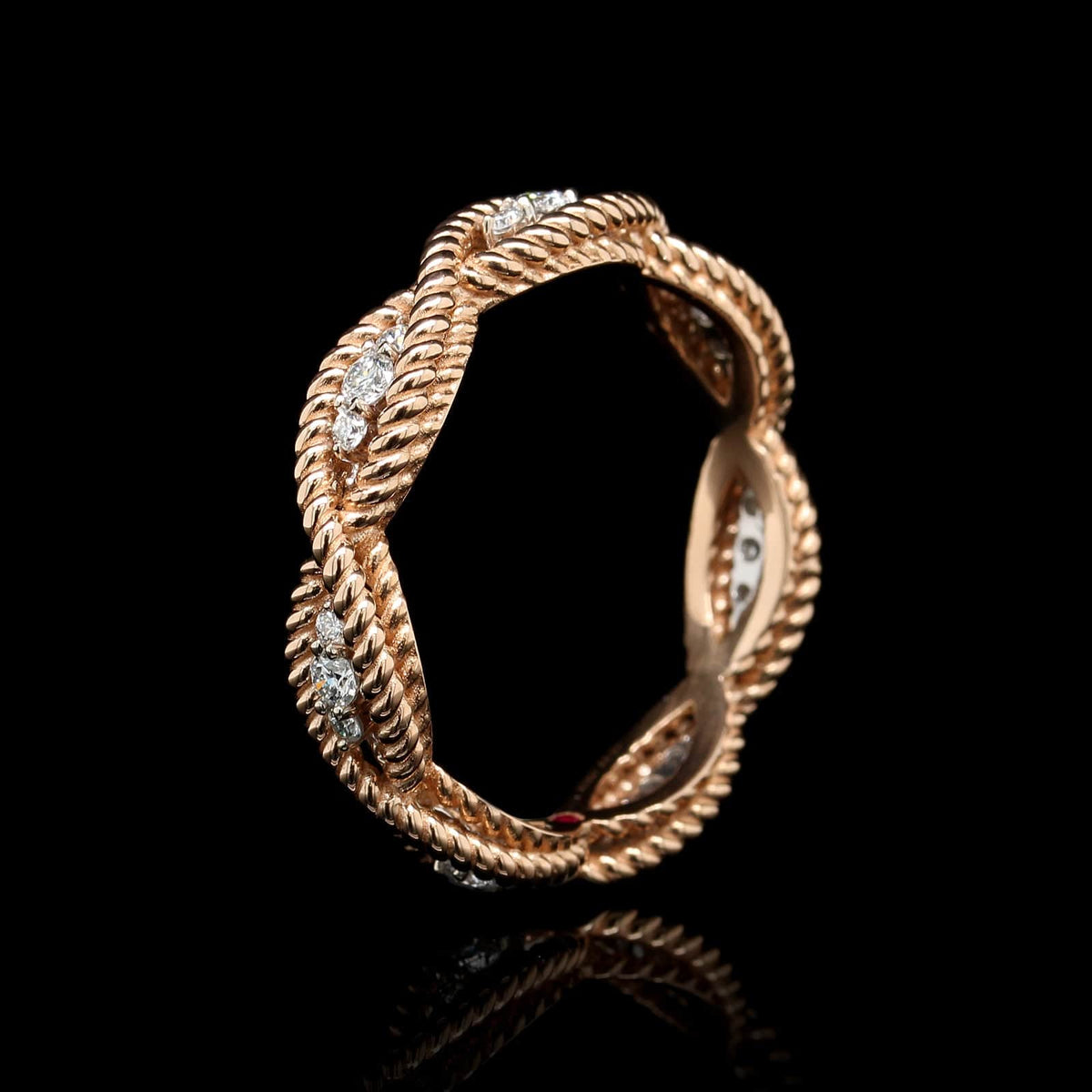 Roberto Coin 18K Rose Gold Estate Diamond Barocco Ring