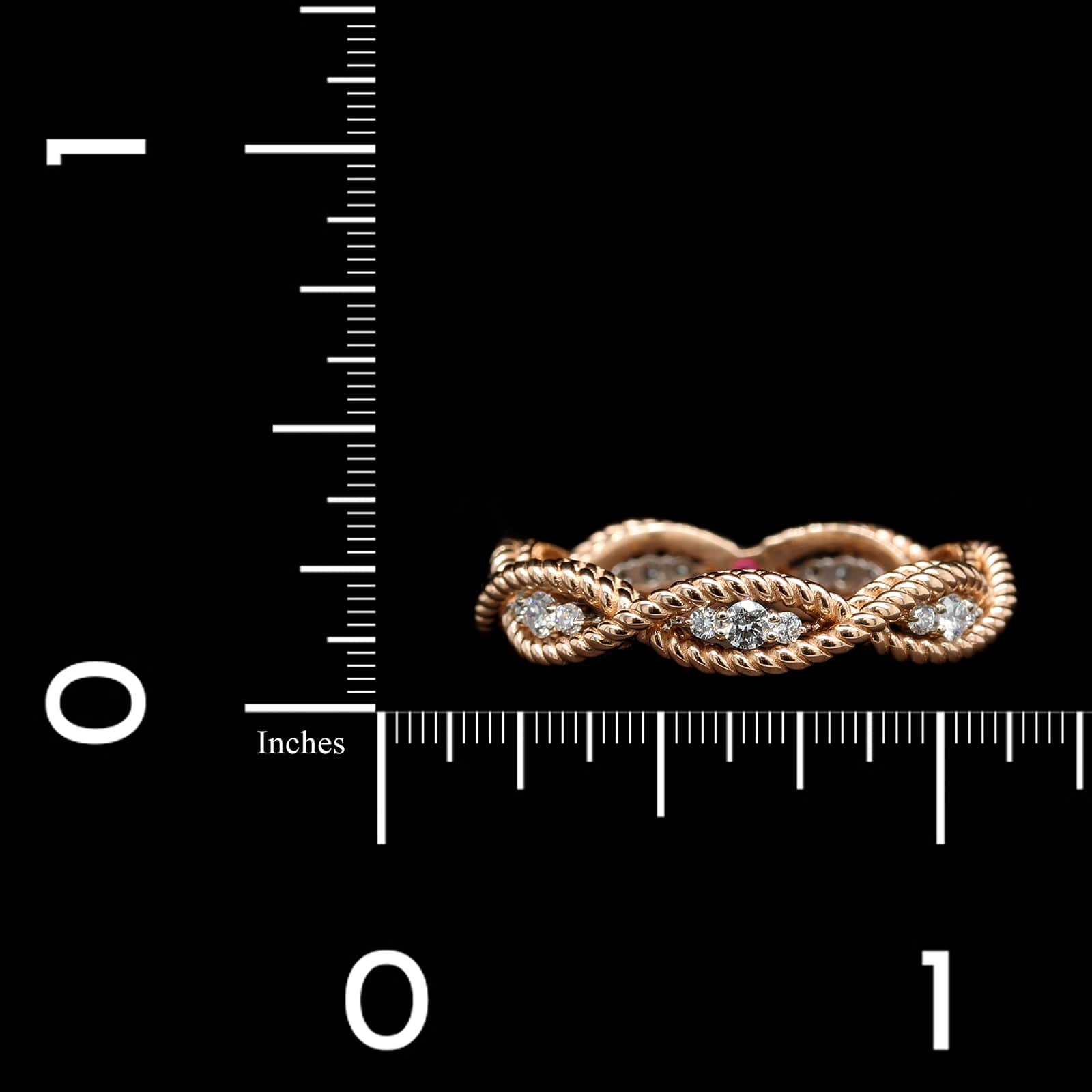 Roberto Coin 18K Rose Gold Estate Diamond Barocco Ring