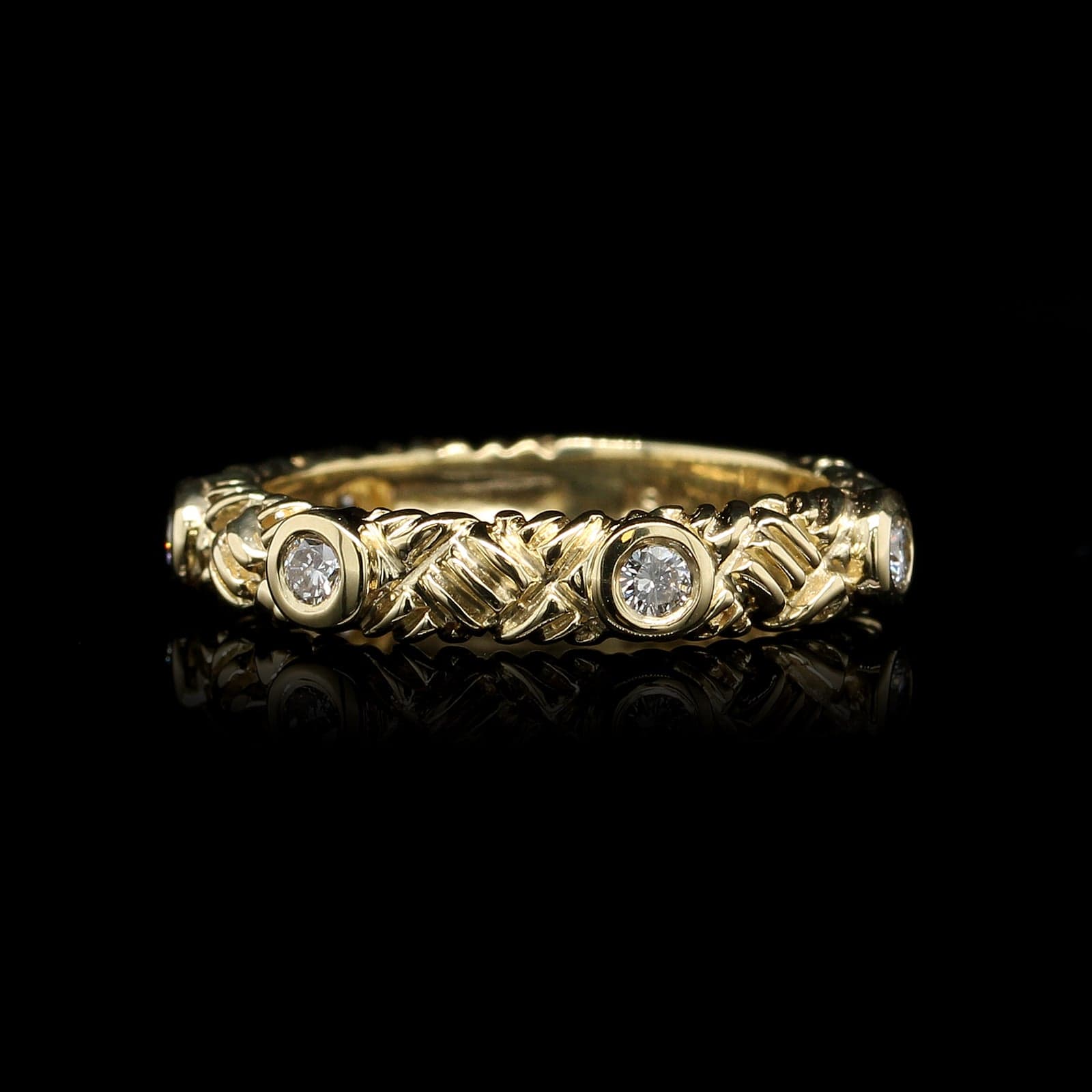 18K Yellow Gold Estate Diamond Ring