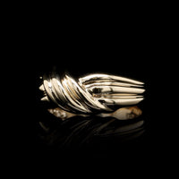 14K Yellow Gold Estate Ribbed Dome Ring