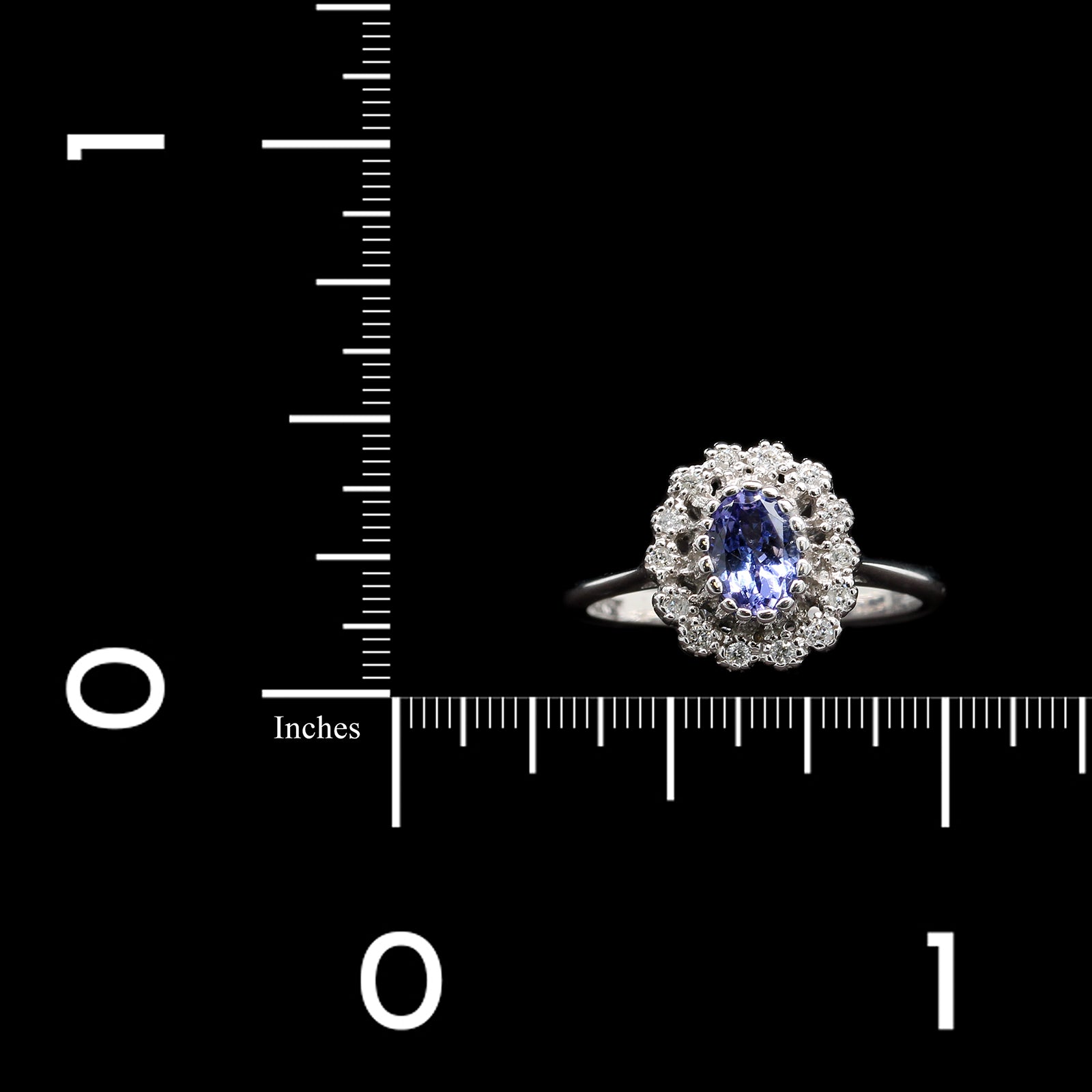 14K White Gold Estate Tanzanite and Diamond Ring