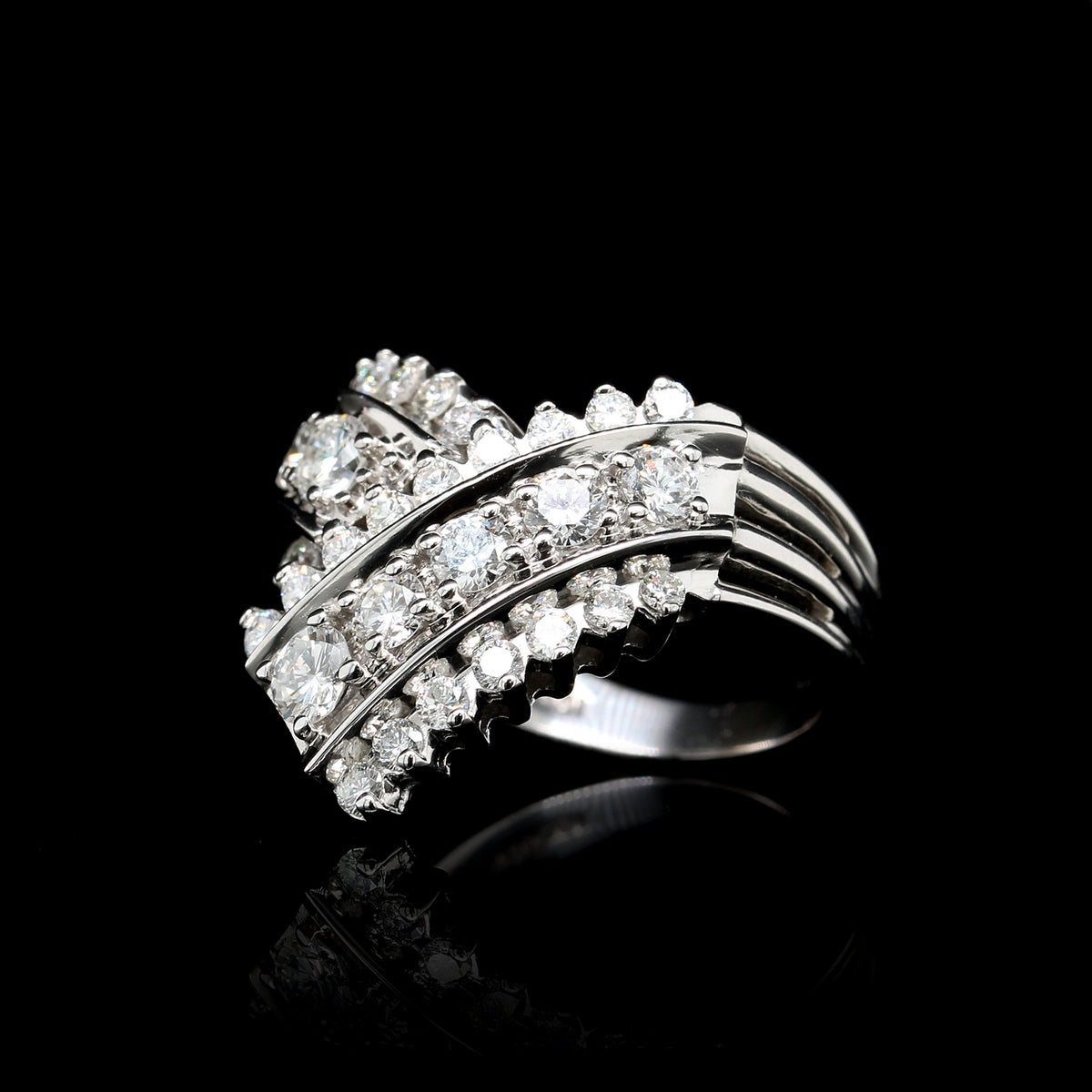 14K White Gold Estate Diamond Ring