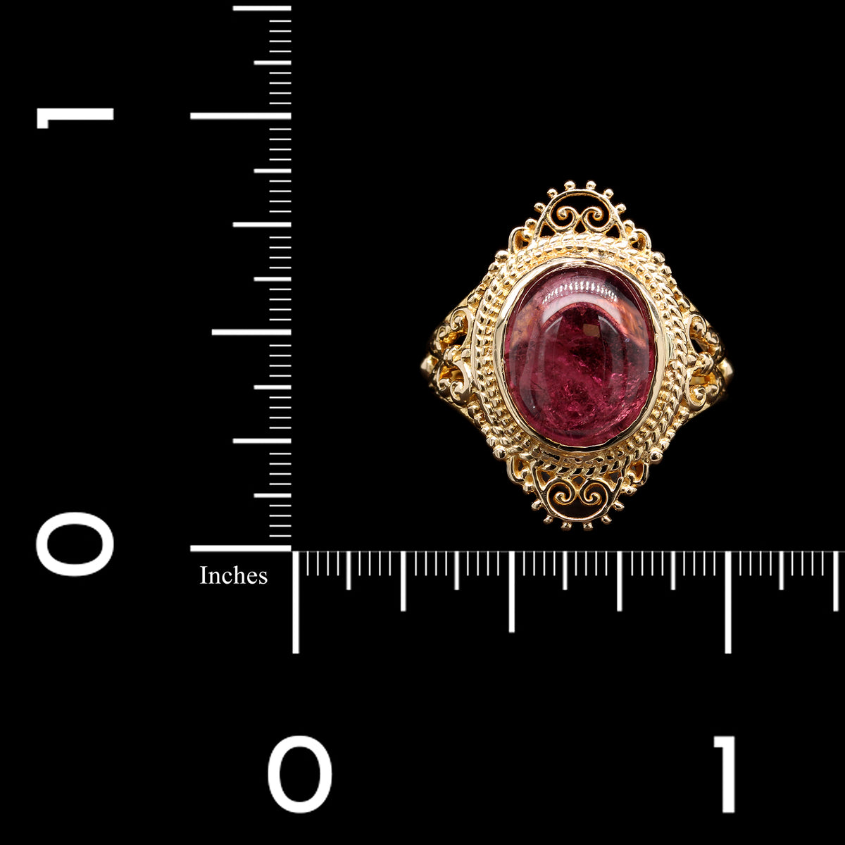 14K Yellow Gold Estate Pink Tourmaline Ring