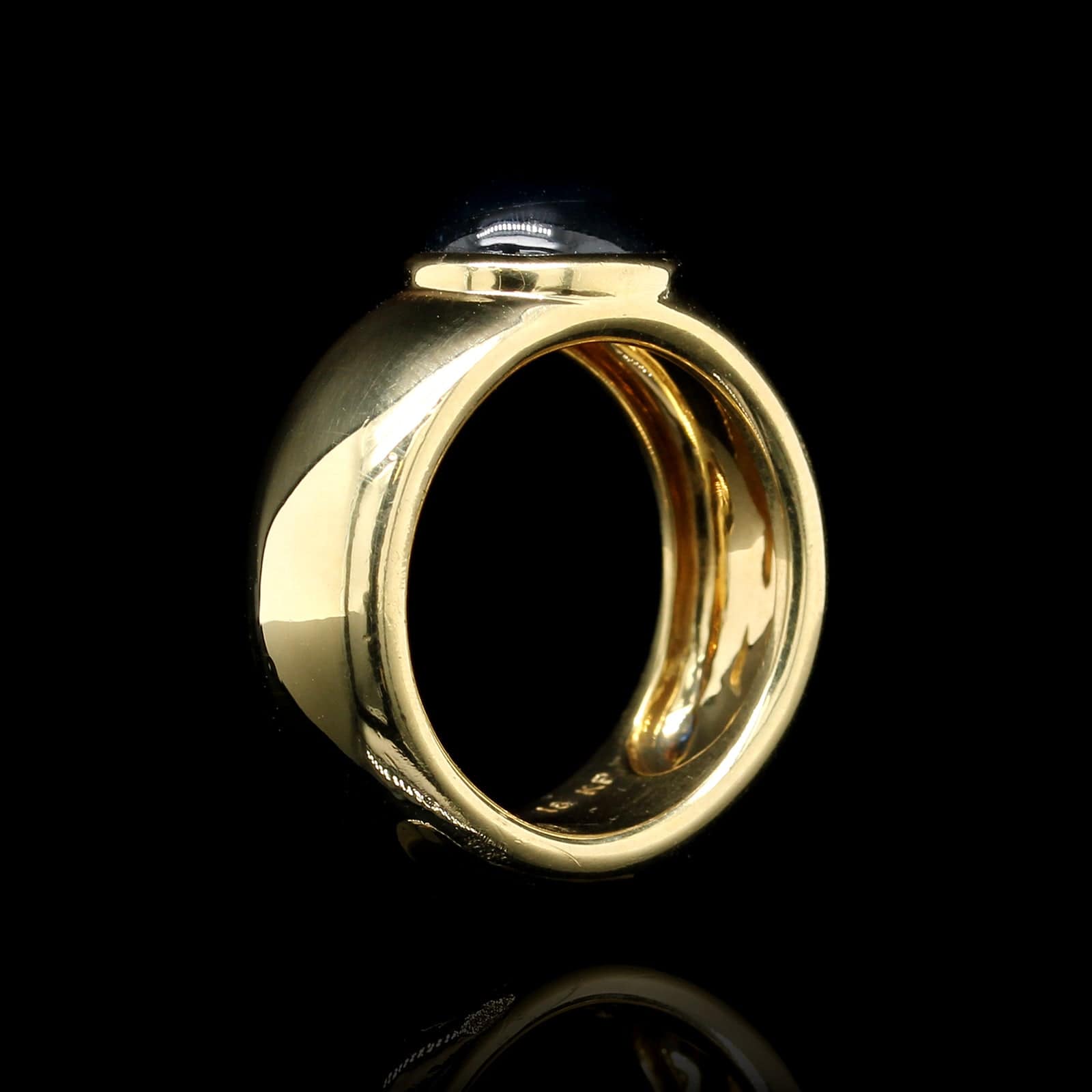 Jean Vitau 18K Yellow Gold Estate Sapphire Ring
