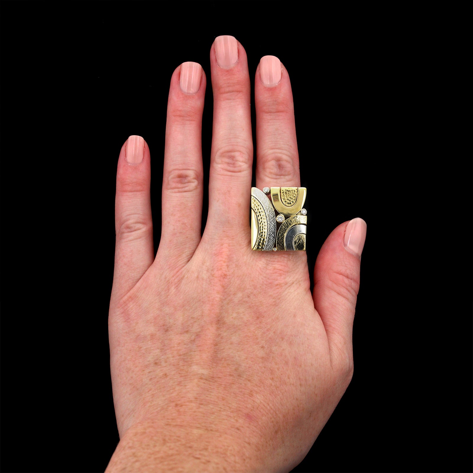 18K Two-tone Gold Estate Ponte Vecchio Gioielli Diamond Ring