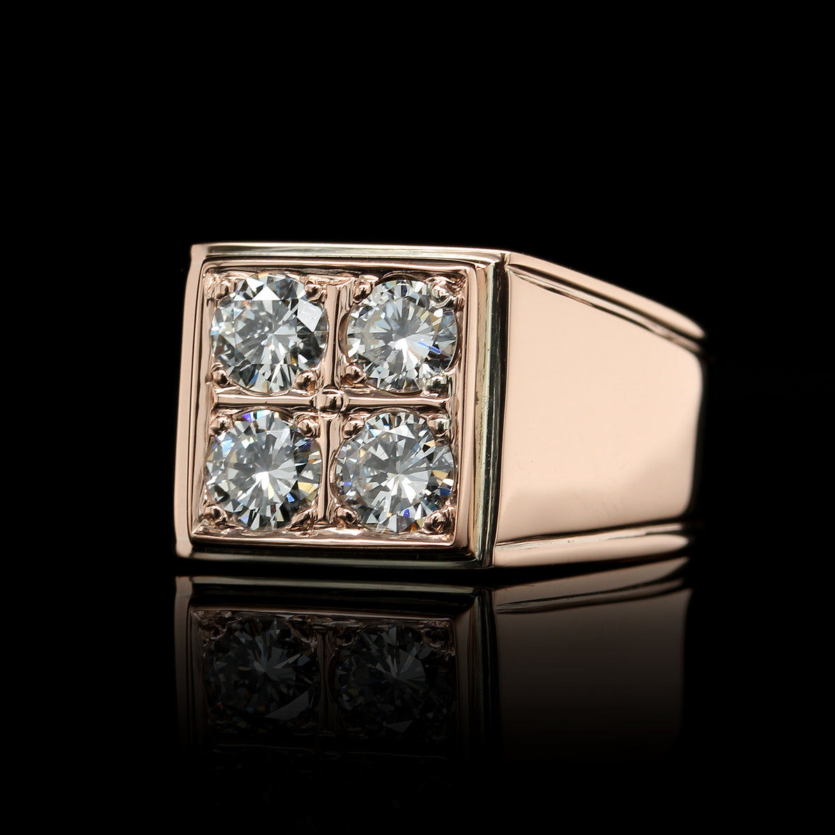 14K Rose Gold Estate Diamond Ring