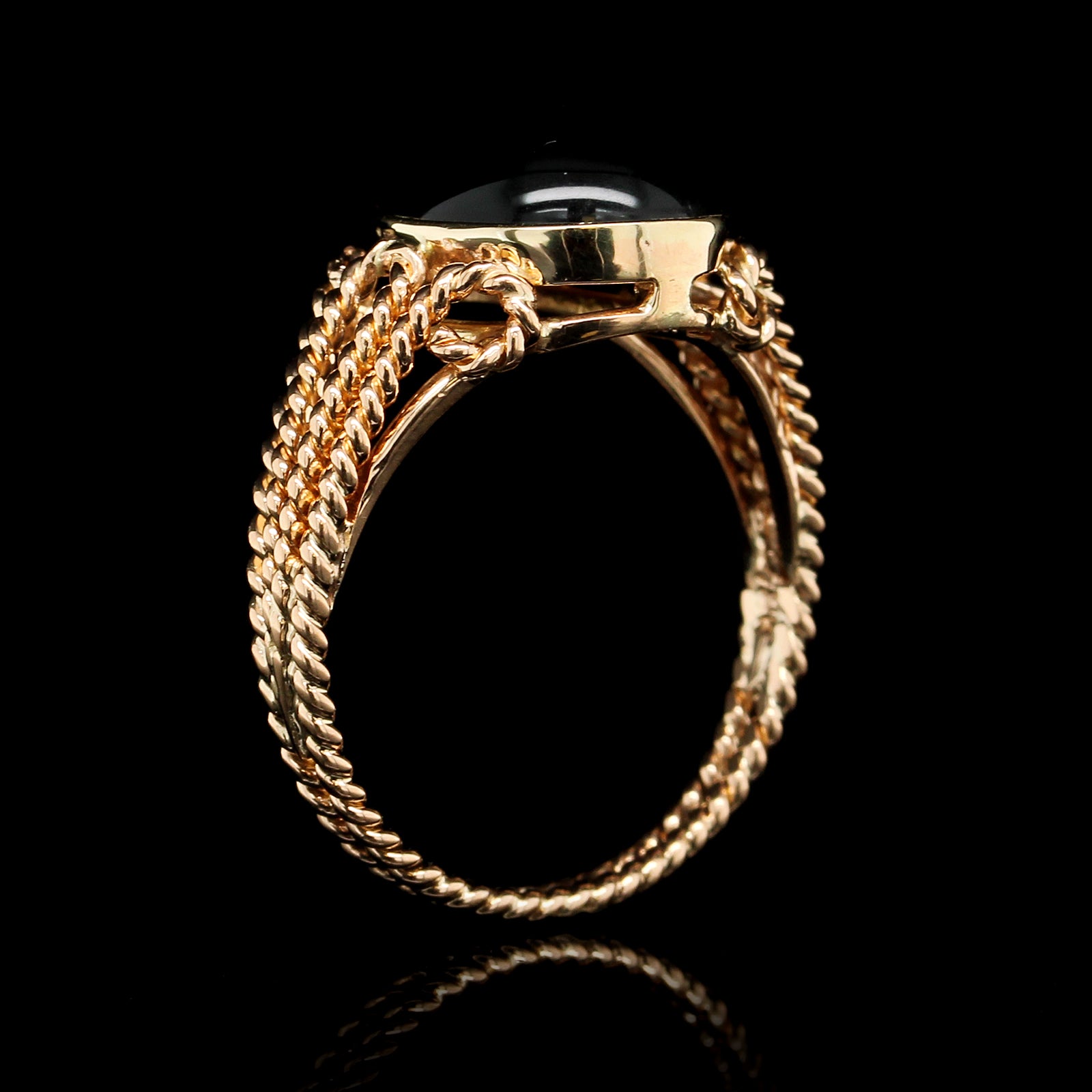 14K Rose Gold Estate Black Onyx Ring