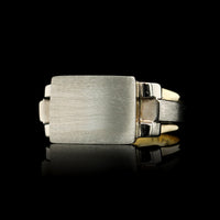 14K Two-tone Gold Estate Signet Ring