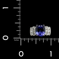 14K White Gold Estate Tanzanite and Diamond Ring