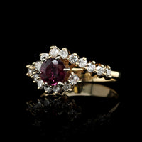 14K Yellow Gold Estate Ruby and Diamond Ring