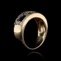 14K Two-tone Gold Estate Sapphire and Diamond Ring