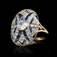 Antique Estate Diamond and Sapphire Ring