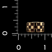 Van Cleef & Arpels 18K Yellow Gold Estate Wood Checkerboard Ring