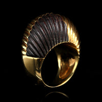 Van Cleef & Arpels 18K Yellow Gold Estate Wood Dome Ring
