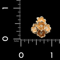 14K Yellow Gold Estate Diamond Flower Ring