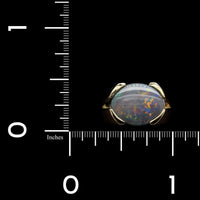 18K Yellow Gold Estate Black Opal Ring