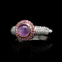 18K Two-tone Gold Estate Star Ruby and Diamond Ring