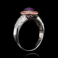 18K Two-tone Gold Estate Star Ruby and Diamond Ring