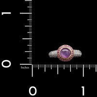18K Two-tone Gold Estate Star Ruby and Diamond Ring
