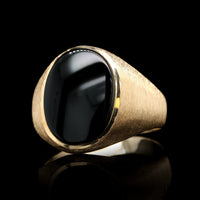 14K White Gold Estate Onyx Ring
