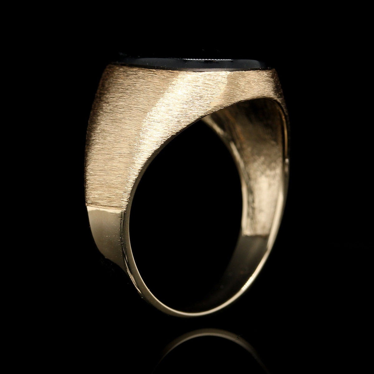 14K White Gold Estate Onyx Ring
