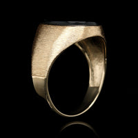 14K White Gold Estate Onyx Ring