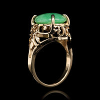 14K Yellow Gold Estate Jadeite Ring
