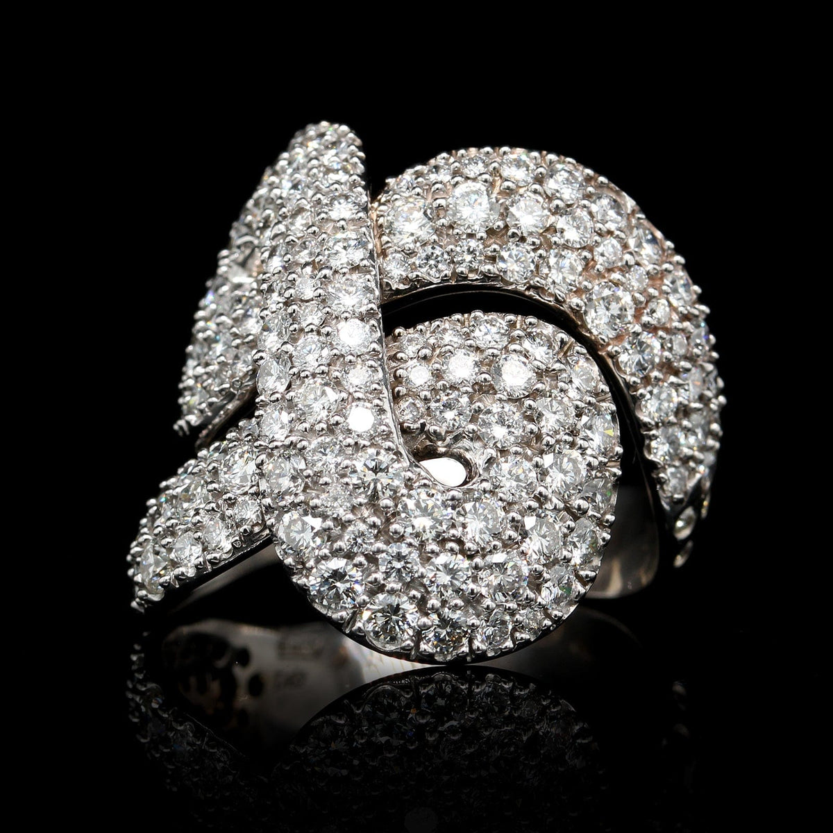 Chanel 18K White Gold Estate Ceramic and Diamond Ultra Ring