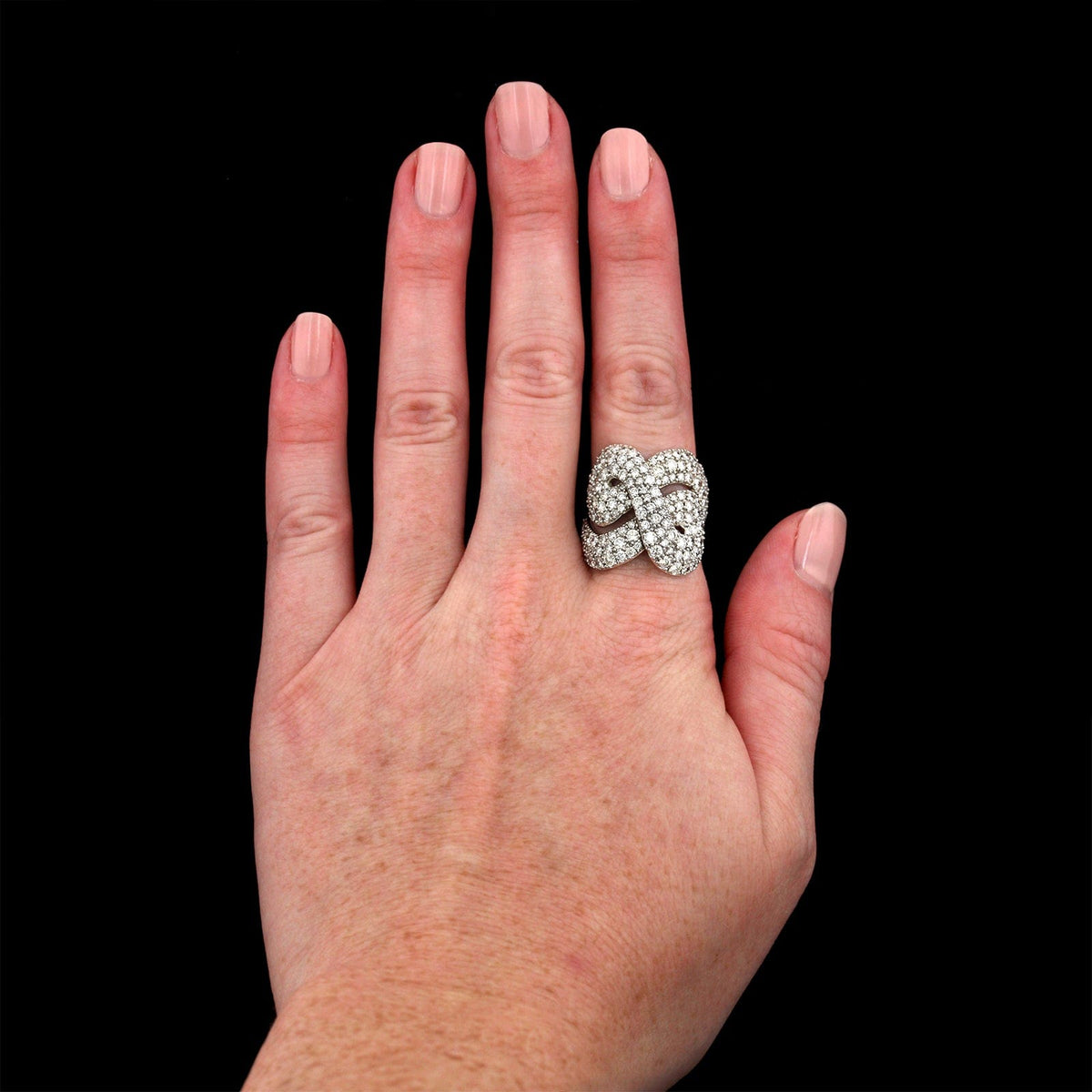H. Stern 18K White Gold Estate Diamond Celtic Dunes Ring