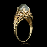 18K Yellow Gold Estate Cat's Eye Chrysoberyl Ring