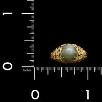 18K Yellow Gold Estate Cat's Eye Chrysoberyl Ring