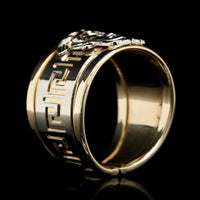 14K Two-tone Gold Estate Medusa Ring