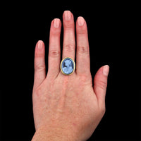 4K Yellow Gold Estate Agate Cameo Ring