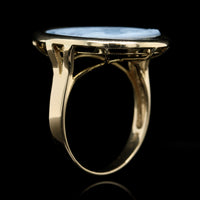 4K Yellow Gold Estate Agate Cameo Ring