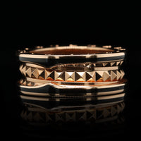Bulgari 18K Rose Gold Estate Ceramic 'B.zero1 Rock' Ring
