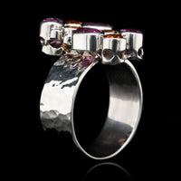 14K White Gold Estate Diamond and Gem Set Ring