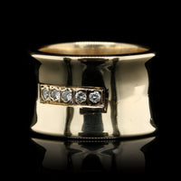 14K Yellow Gold Estate Diamond Wide Band