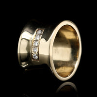 14K Yellow Gold Estate Diamond Wide Band